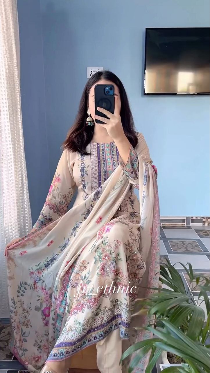 Lilac Pure Silks Suit