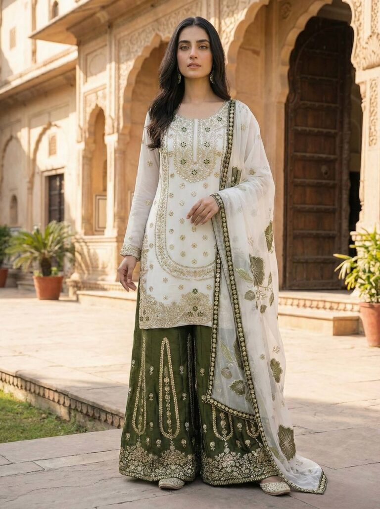 GMY Silk Heavy Embroidery Sequence 3-Piece Designer Set
