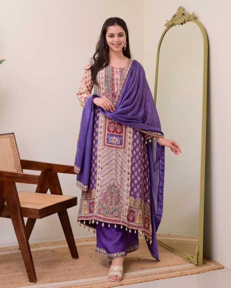 Pure Chinon Anarkali Kodi Round Set